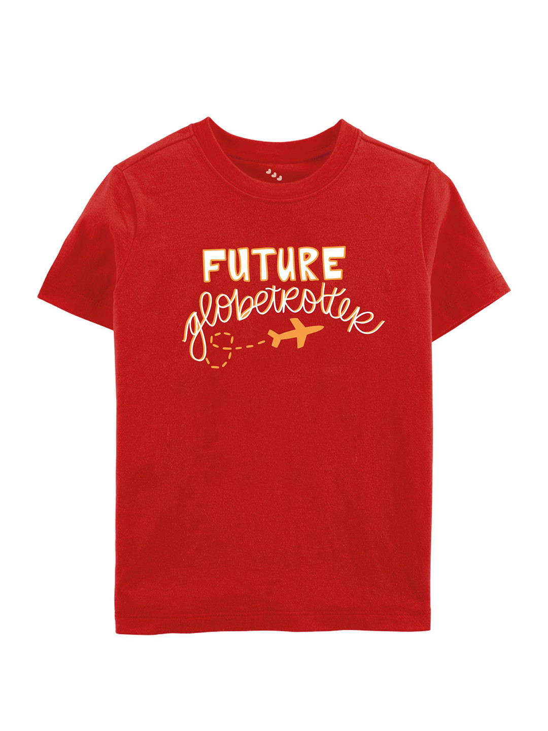 

Zeezeezoo Kids-Unisex Typography Printed Round Neck Cotton T-shirt, Red