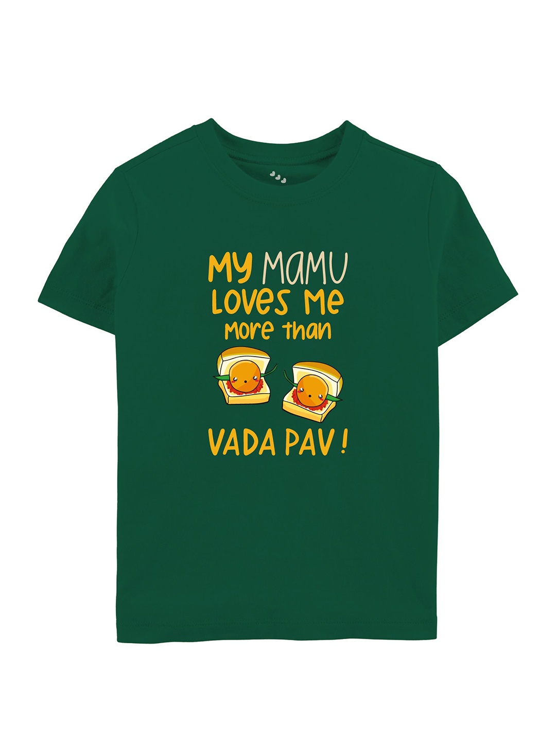 

Zeezeezoo Kids-Unisex Typography Printed Round Neck Cotton T-shirt, Green