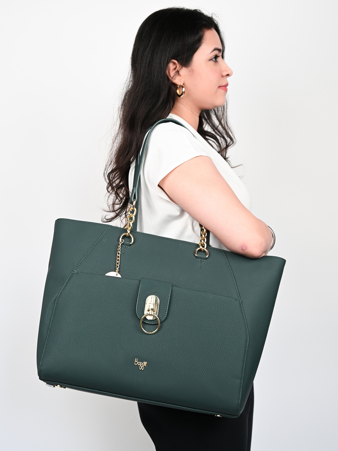 

Baggit Women PU Laptop Bag, Green