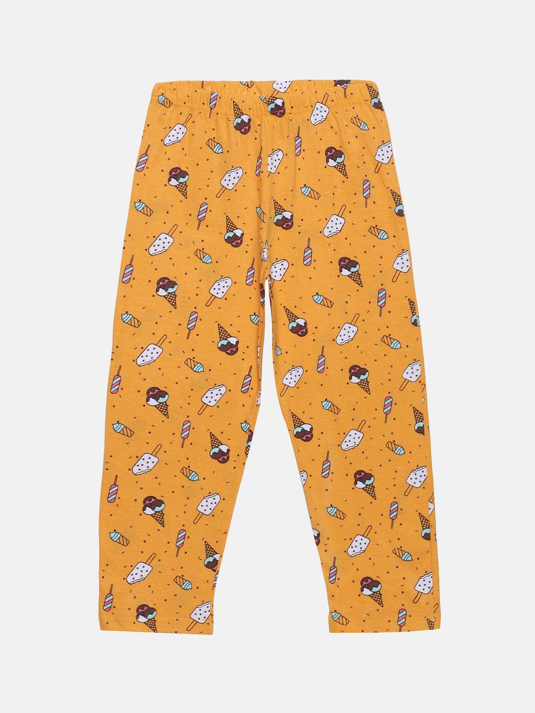 

KiddoPanti Boys Printed Cotton Lounge Pants, Mustard