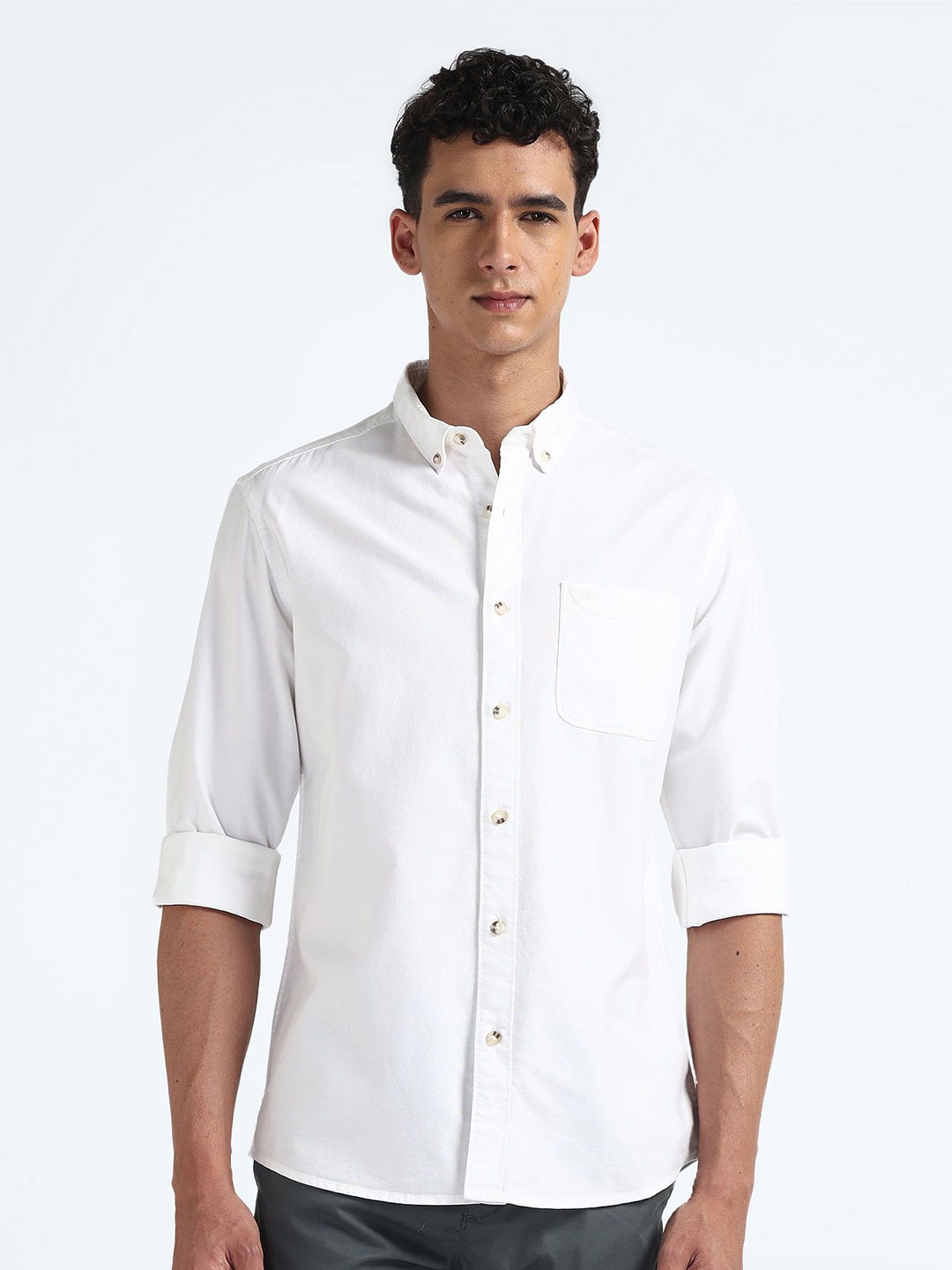 

Flying Machine Men Slim Fit Opaque Casual Shirt, White