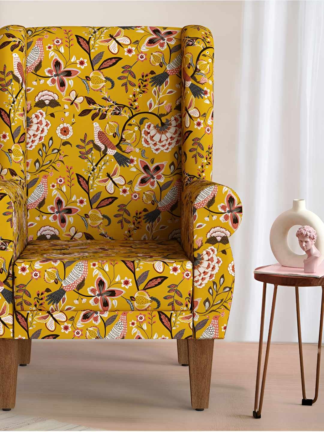 

Chumbak Yellow Printed Lounge Chair