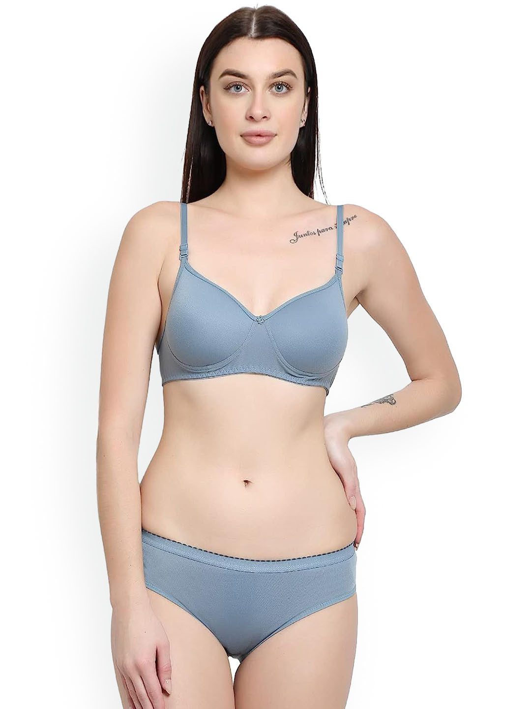 

R Cube Lightly Padded Daily Lingerie Set RC_Eng Full cup(Grey)_1_30
