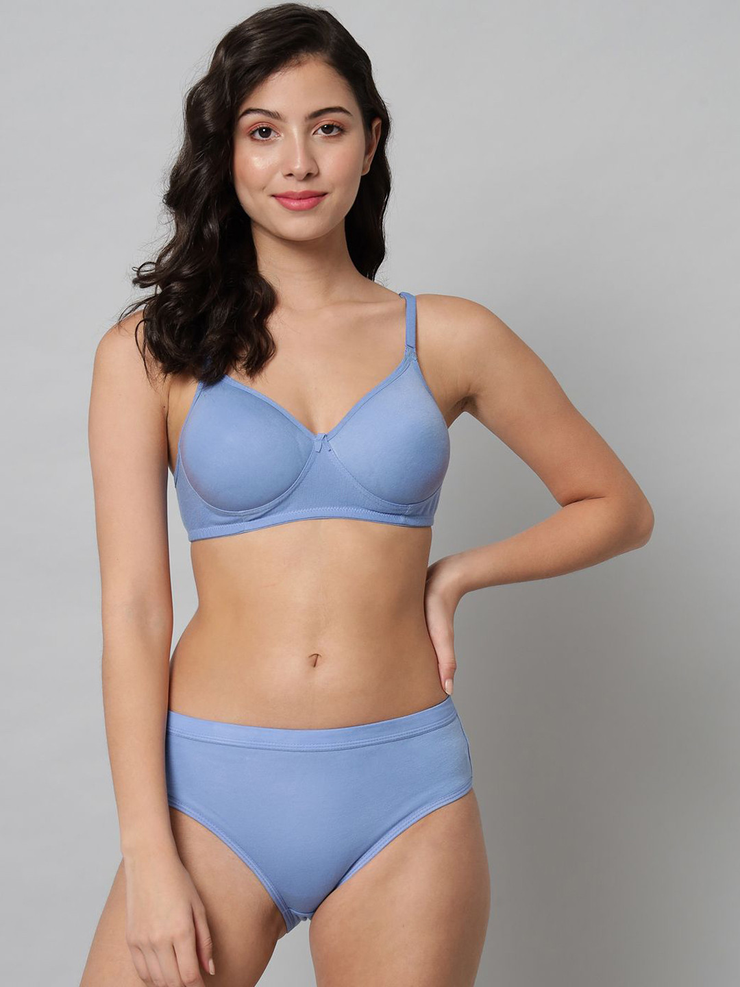 

R Cube Lightly Padded Lingerie Set RC_Night Full cup(Skyblue)_3, Turquoise blue