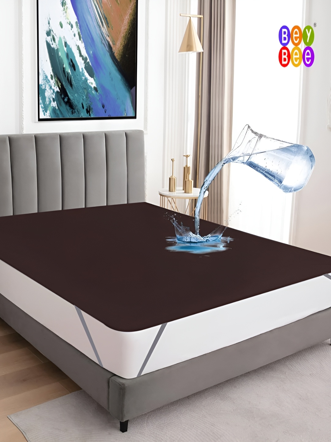 

BeyBee Kids Brown Terry Water Resistant Mattress Protector
