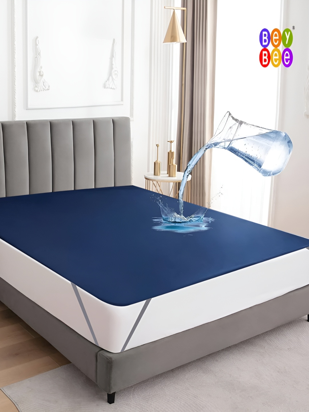 

BeyBee Blue Water Resistant Ultra Soft Terry Cotton Mattress Protector