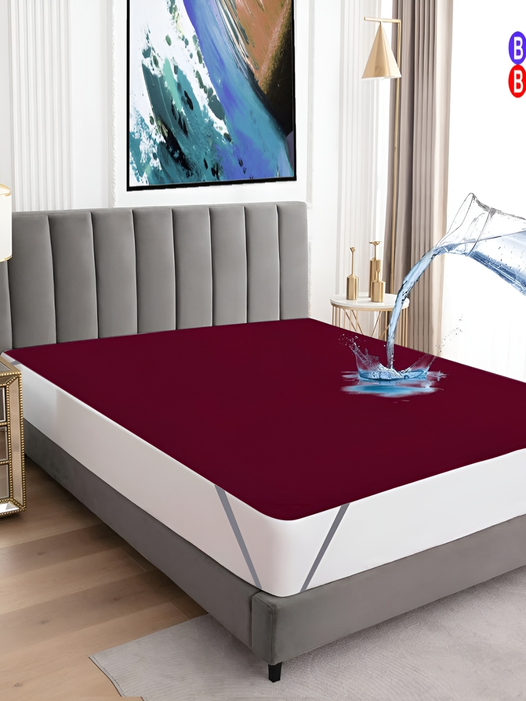 

BeyBee Maroon Water Resistant Ultra Soft Terry Cotton Mattress Protector