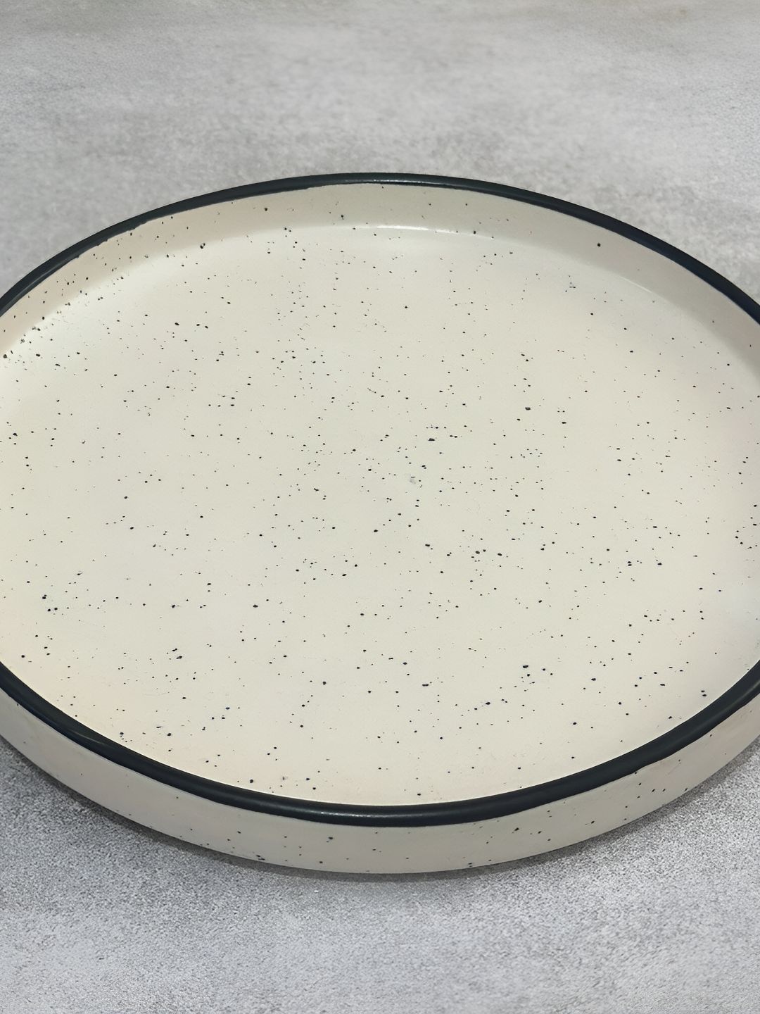 

Lupaava Off White & Black Printed Ceramic Matte Dinner Plate