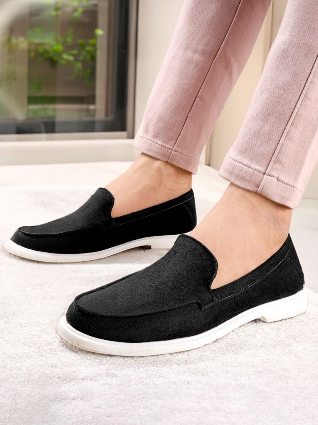 

Bxxy Men PU Slip-On Sneakers, Black