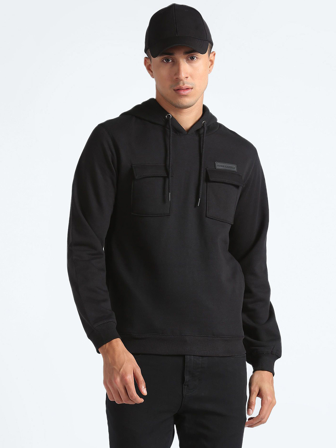 

Flying Machine Men Hooded Sweatshirt, Black