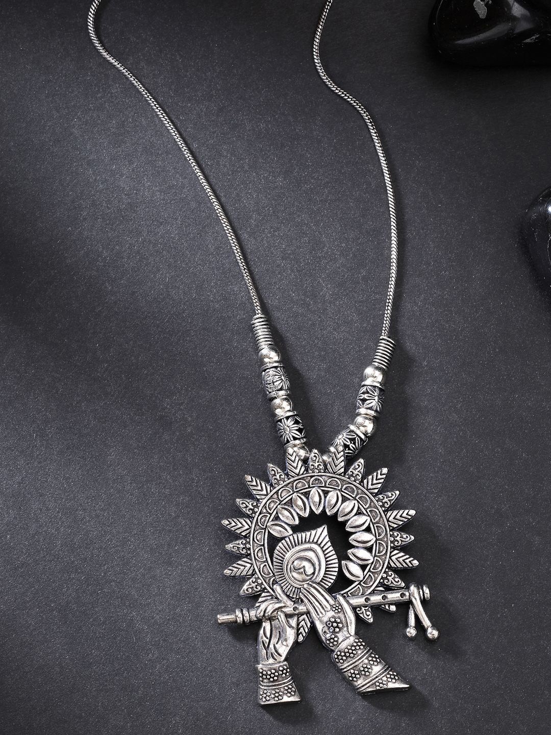 

NVR Silver Plated Oxidised German Silver Necklace