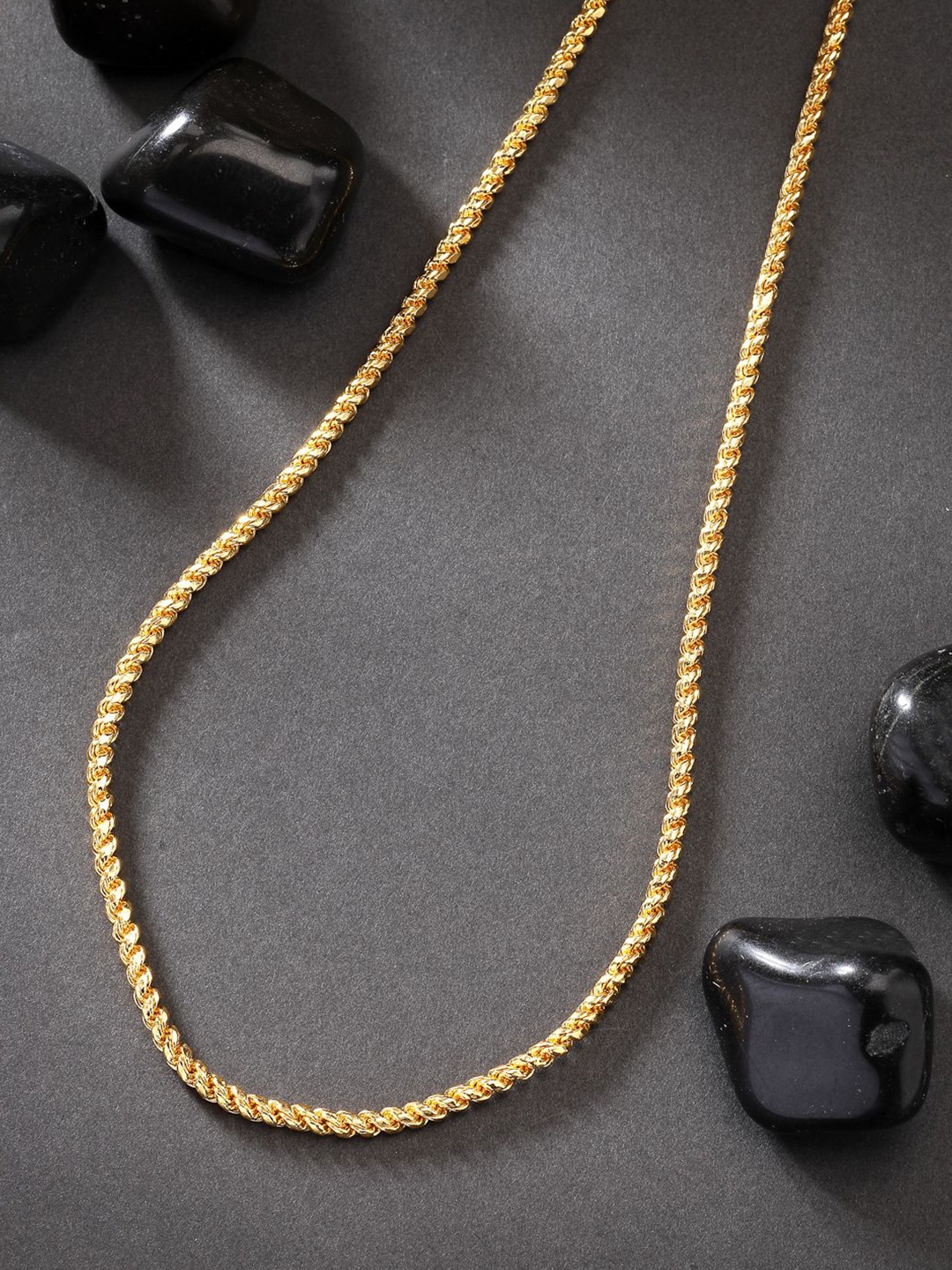 

NVR Men Gold-Plated Stainless Steel Chain