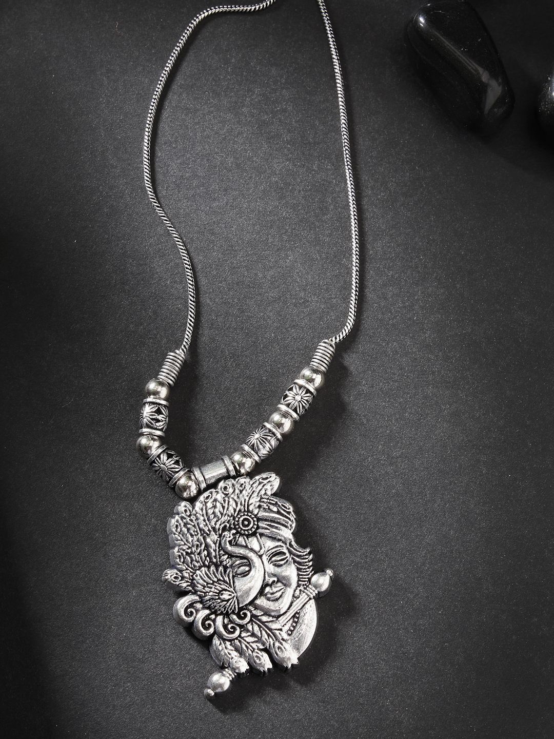 

NVR Silver Plated Oxidised German Silver Necklace