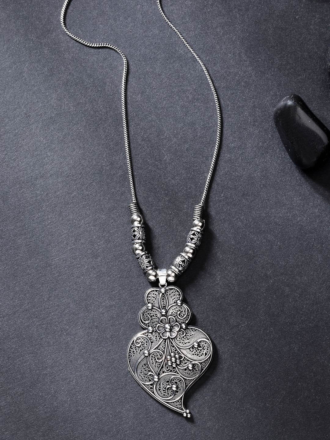 

NVR Silver Plated Oxidised German Silver Necklace