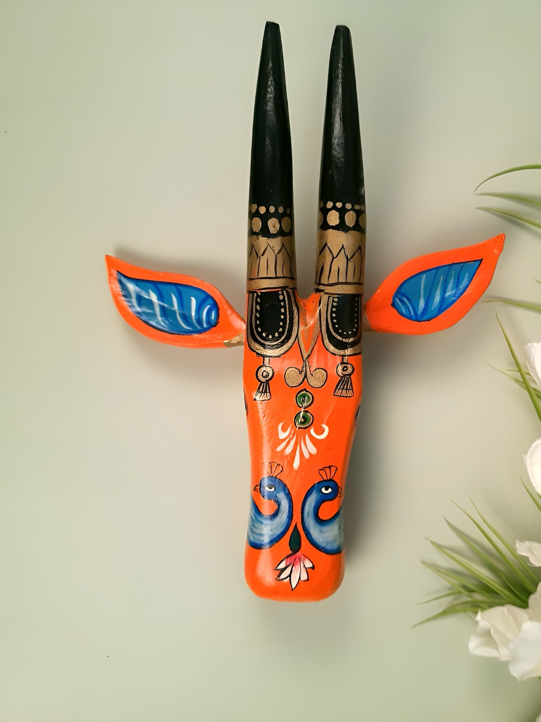 

apka mart Orange & Blue Wooden Wall Hanging