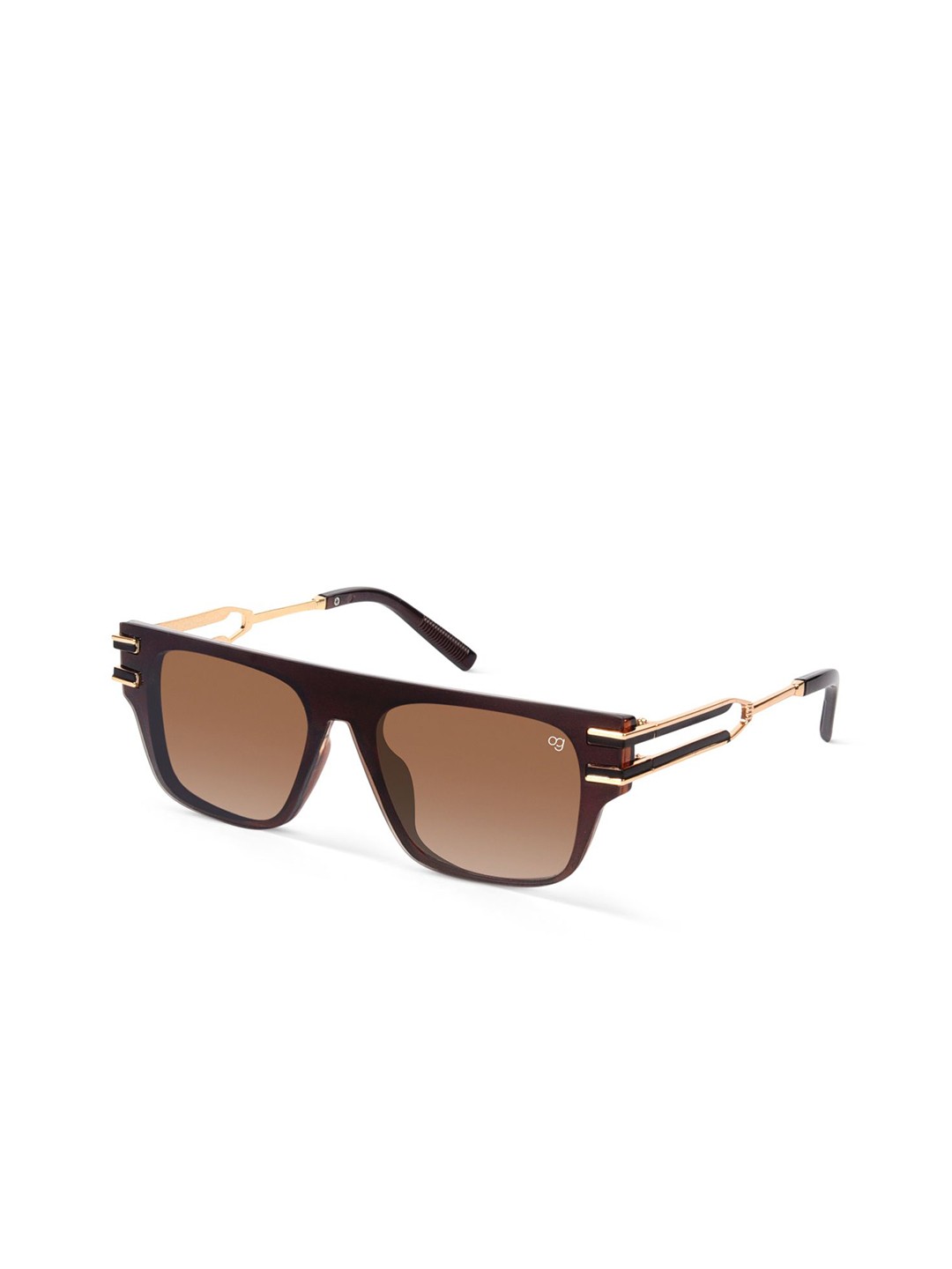 

Woggles Unisex Rectangle Sunglasses with UV Protected Lens WOCV-MRC-56288C3, Brown