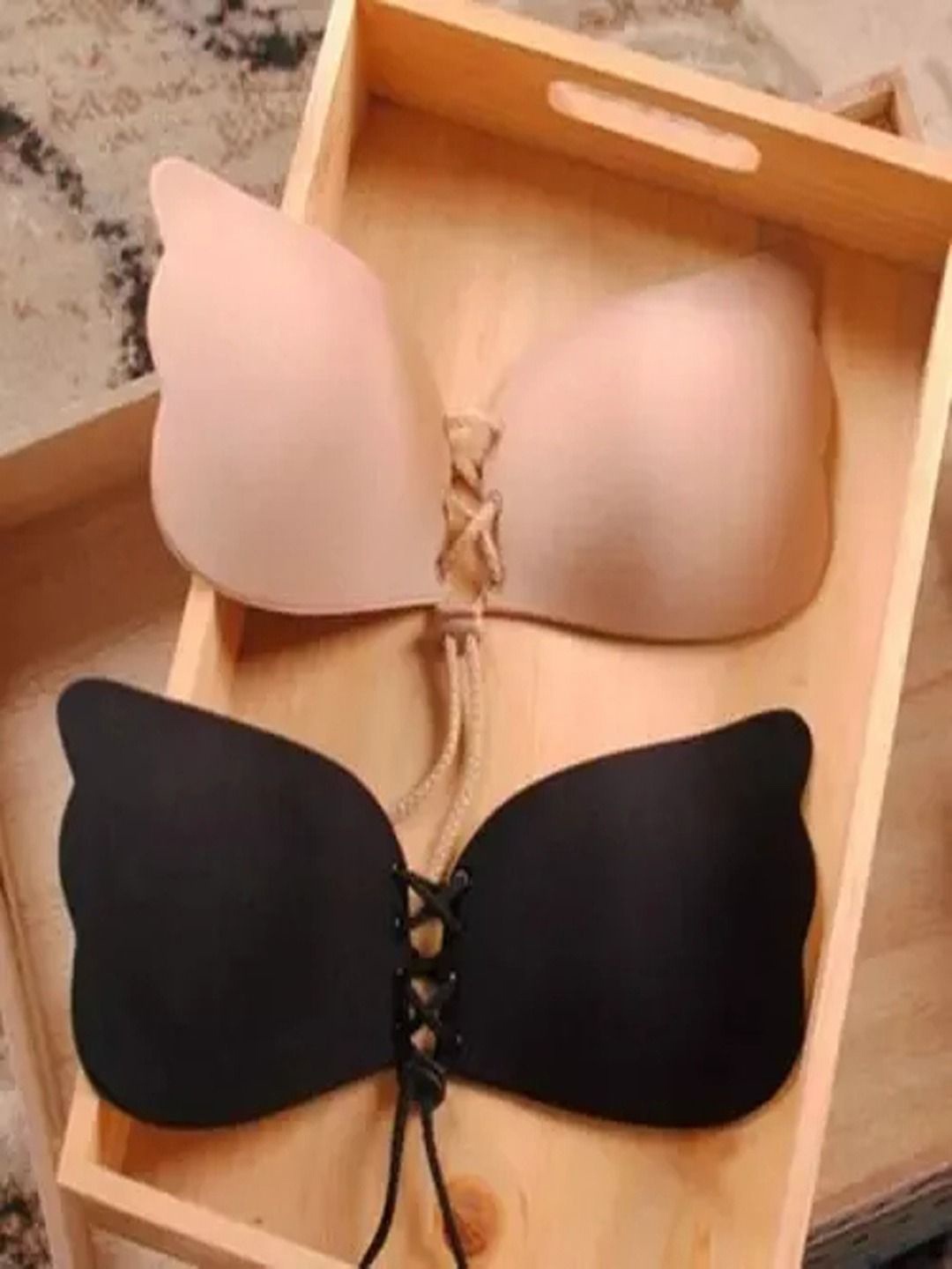 

VAGHBHATT Set of 2 Reusable Stick-On Lingerie accessories, Black