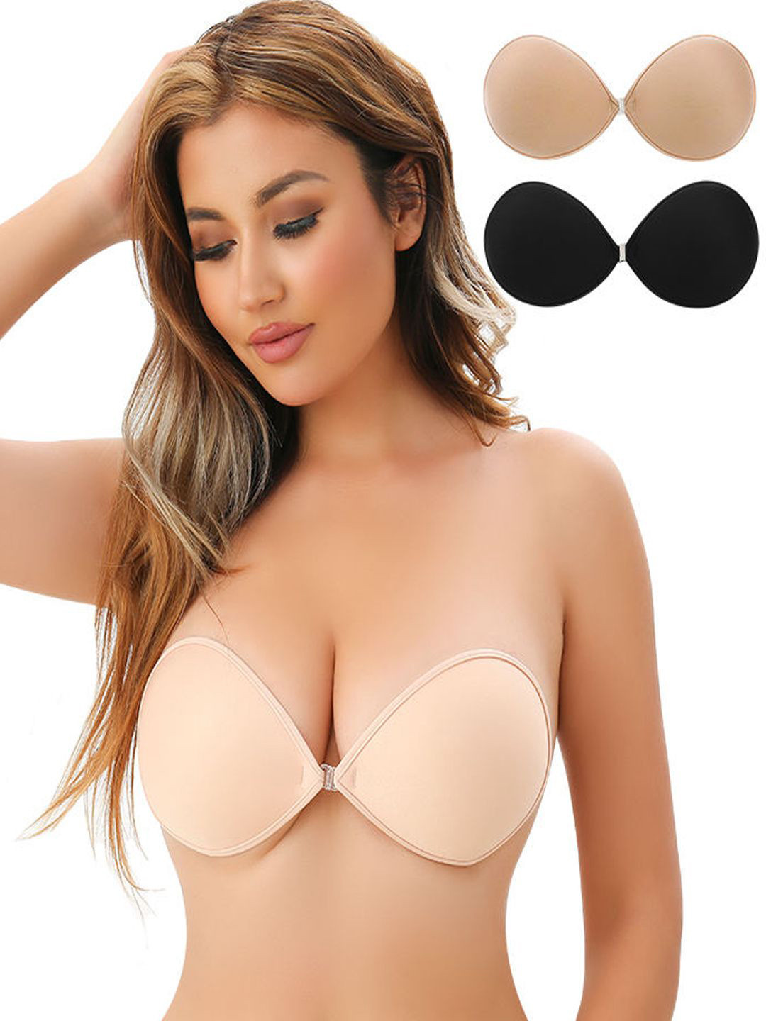 

VAGHBHATT Set of 2 Reusable Stick-On Lingerie accessories, Black