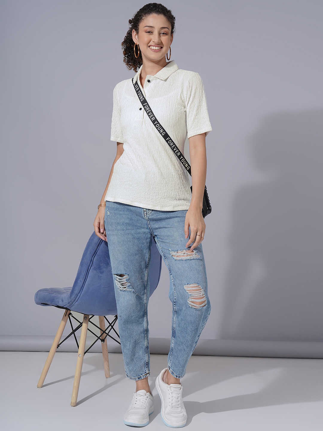 

Selvia Shirt Style Top, White