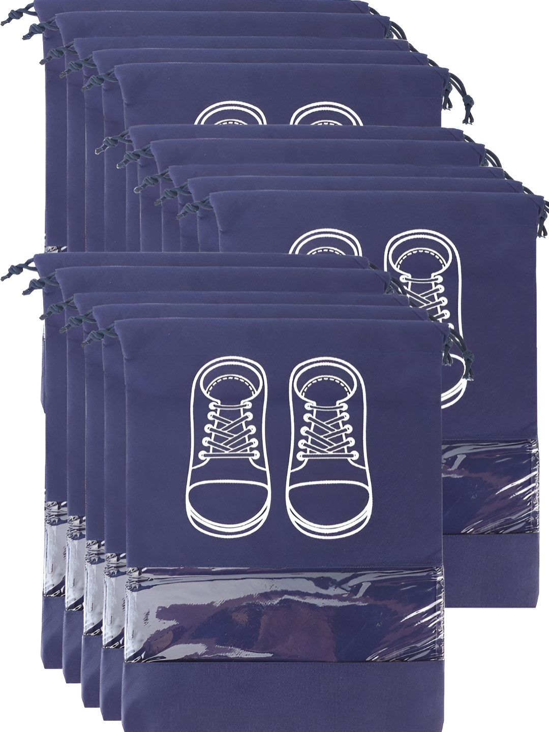 

P-Plus International Blue 15 Pieces Printed Waterproof Shoe Bag