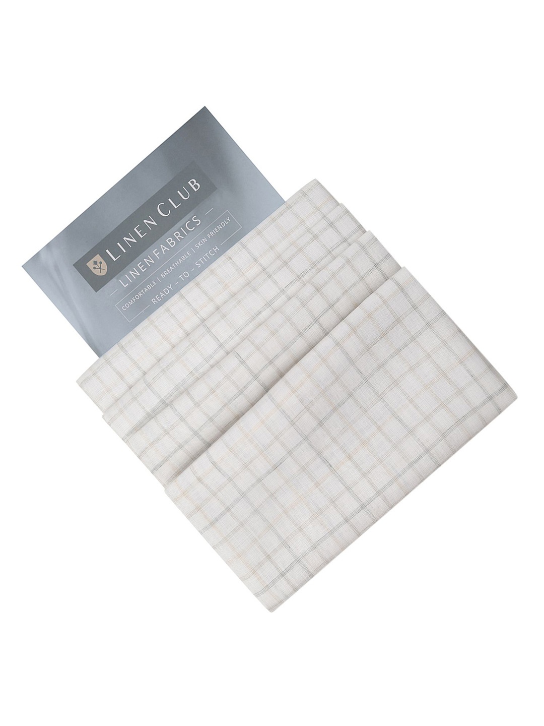 

Linen Club Men Checked Shirt Clothing Fabric, White