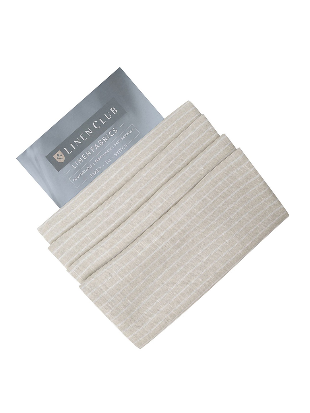

Linen Club Men Striped Shirt Clothing Fabric, Beige