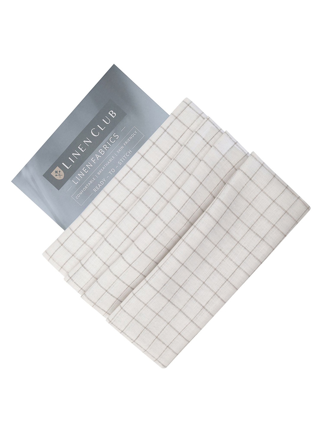 

Linen Club Men Checked Shirt Clothing Fabric, White