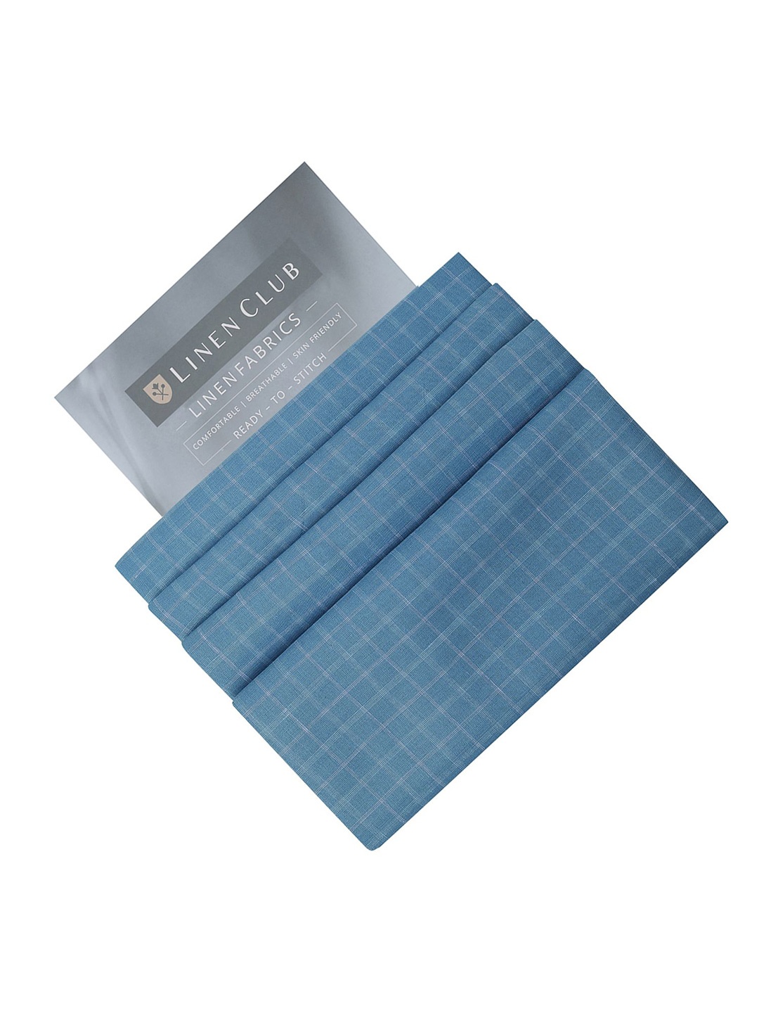 

Linen Club Men Checked Shirt Clothing Fabric, Blue