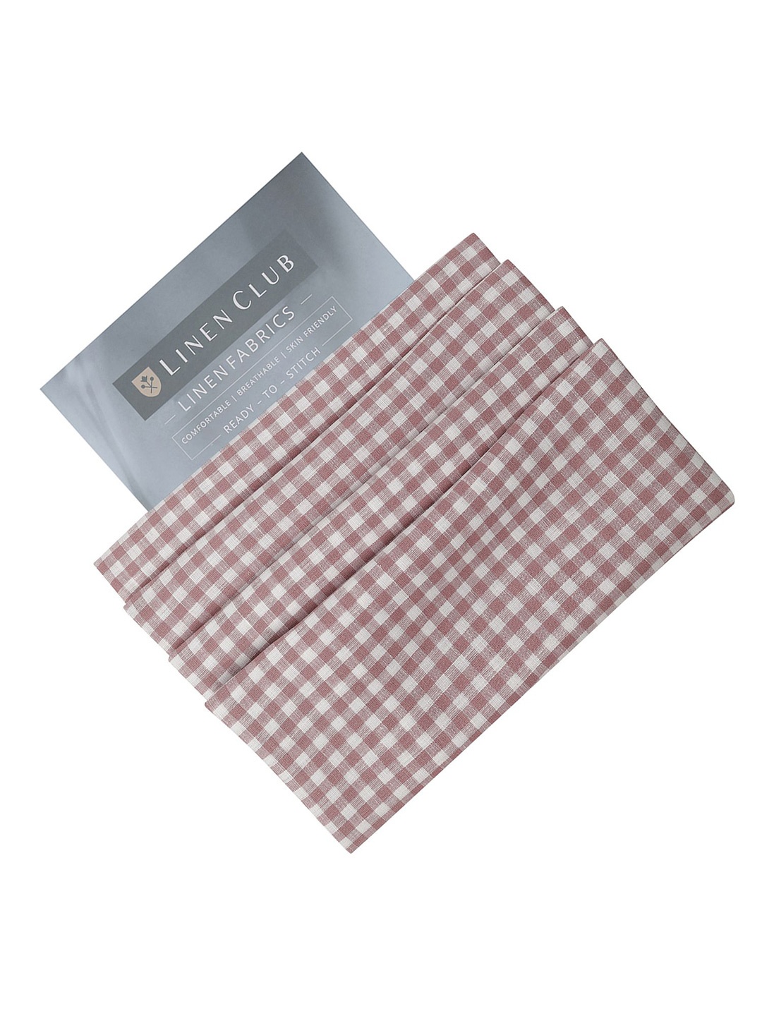 

Linen Club Men Checked Shirt Clothing Fabric, Pink