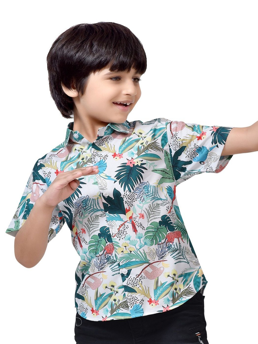

BAESD Boys Standard Ethnic Motifs Opaque Printed Casual Shirt, Multi