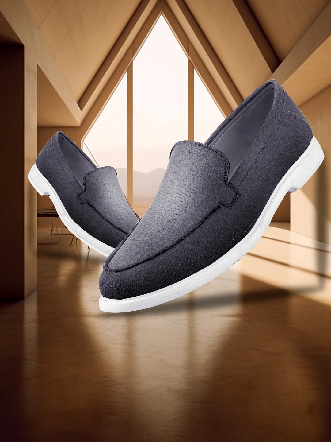 

Bxxy Men PU Slip-On Sneakers, Grey