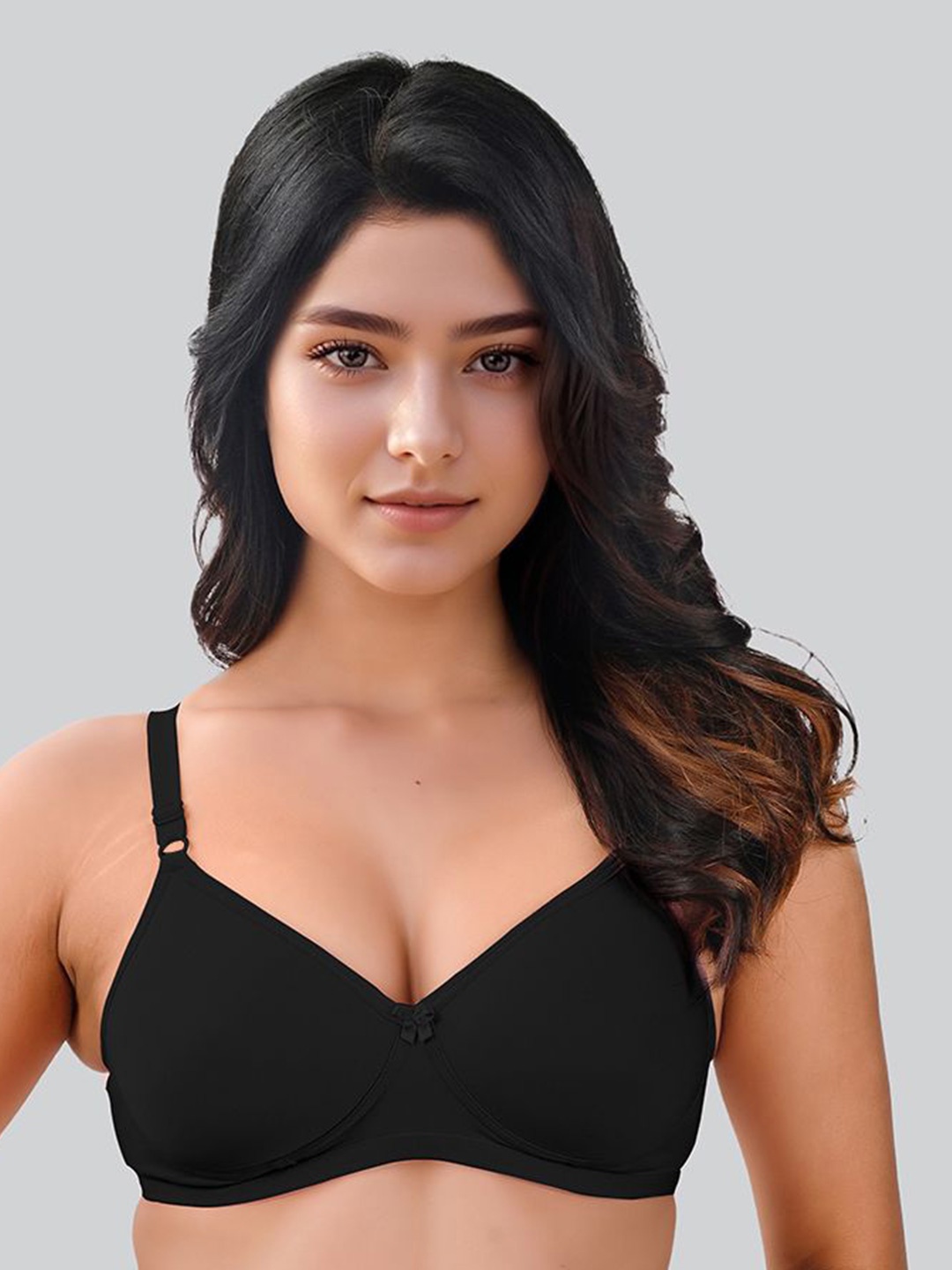 

LUX VENUS Bra Full Coverage Lightly Padded Cotton Bra, Black