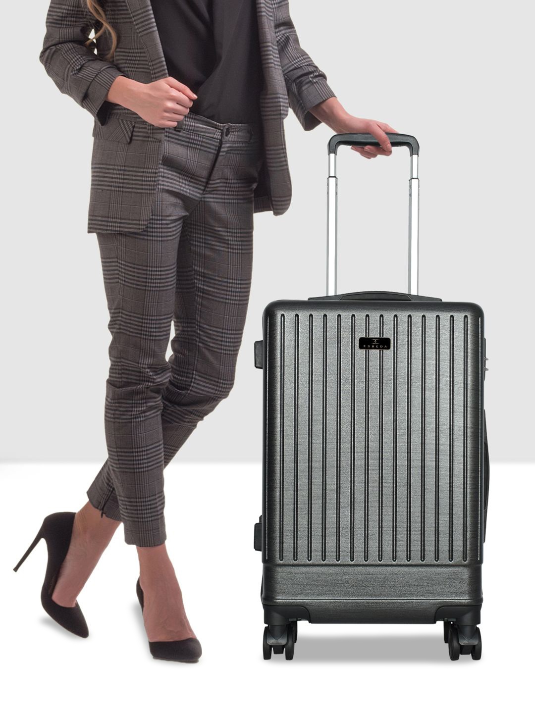 

ESBEDA Textured Hard Suitcase Trolley Bags 50 Litres, Grey