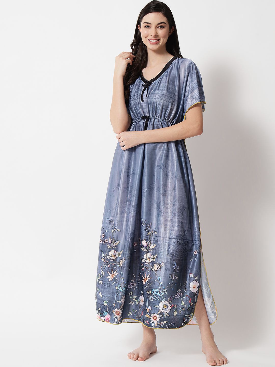 

G4Girl Satin Digital Print Nightdress, Blue