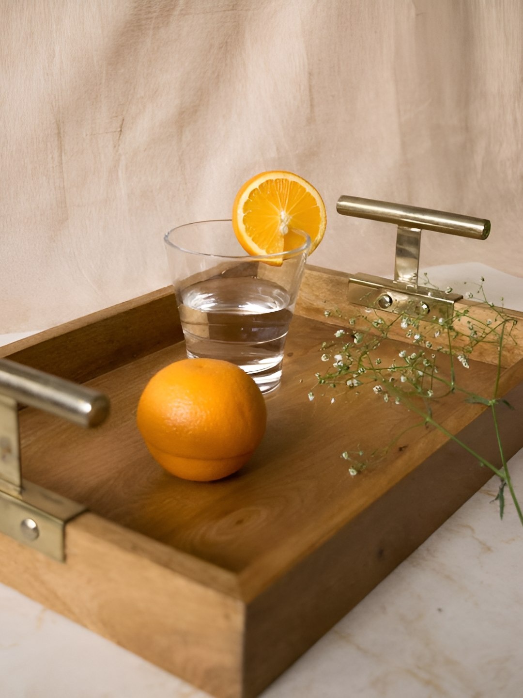 

The Pitara Project Brown Rectangle Shaped Wooden Serving Tray