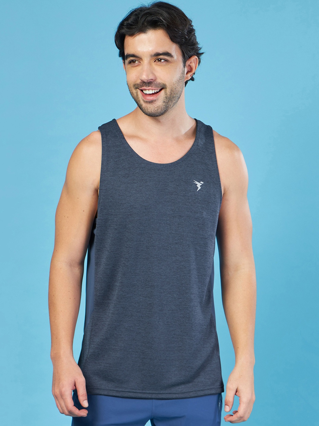 

Technosport Men Slim Fit Round Neck Sports Innerwear Vest, Navy blue