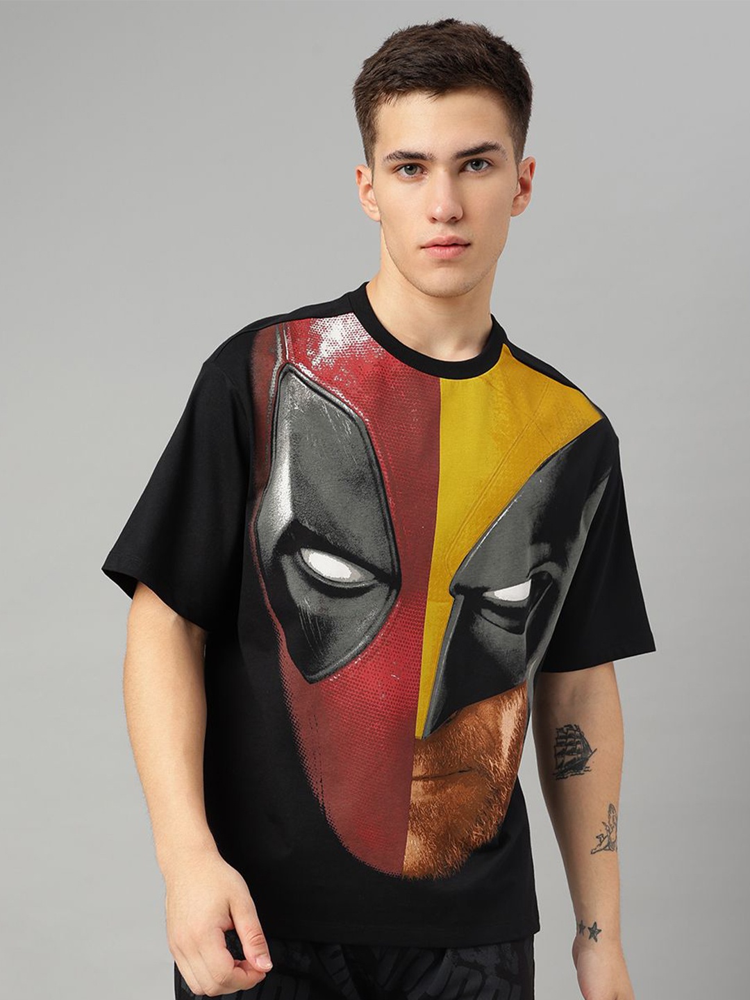 

Free Authority Deadpool Printed Oversized Pure Cotton T-Shirt, Black