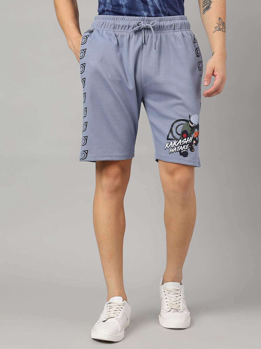 

Free Authority Men Naruto Printed Shorts, Blue