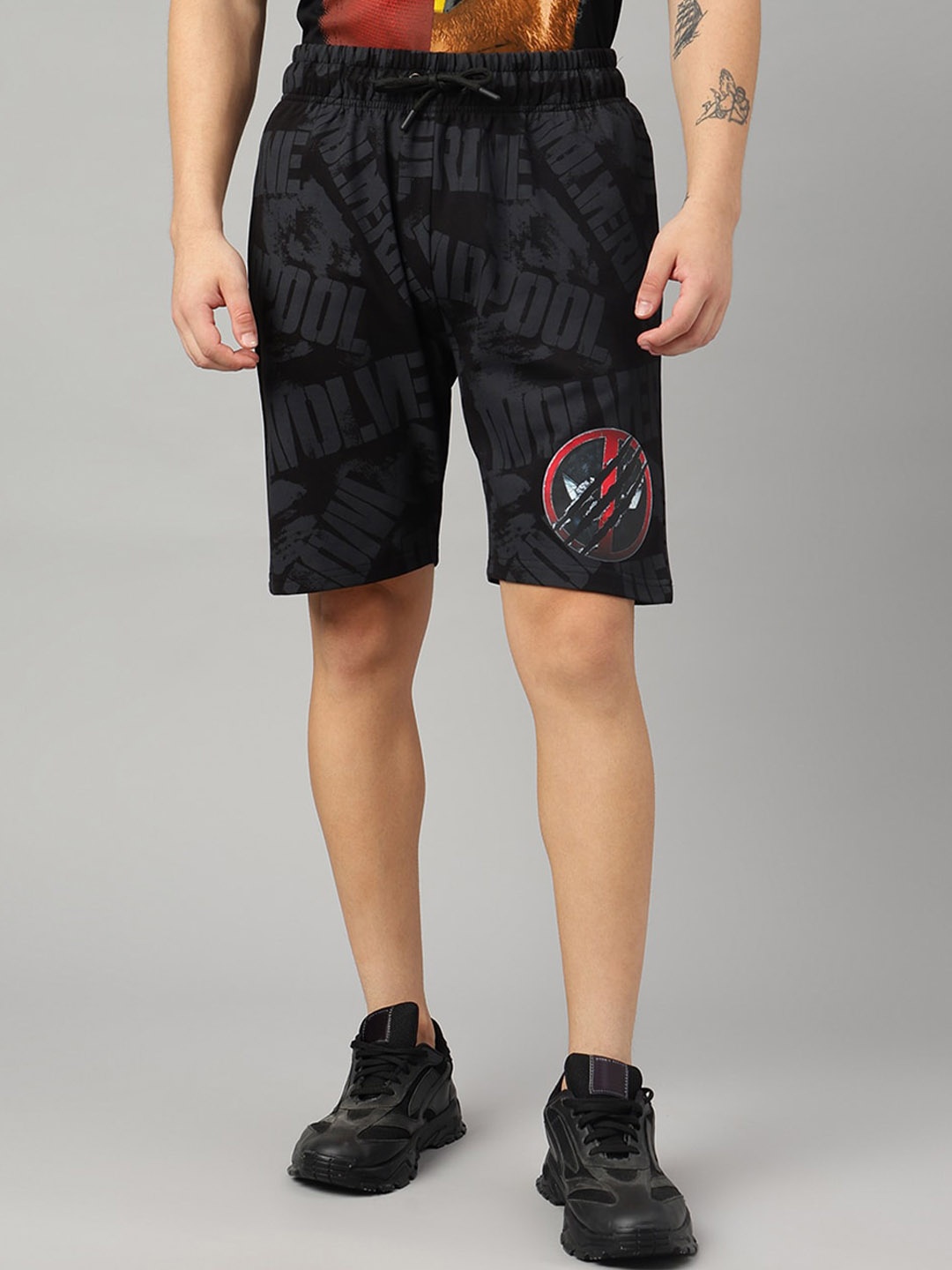 

Free Authority Men Deadpool Printed Pure Cotton Shorts, Black