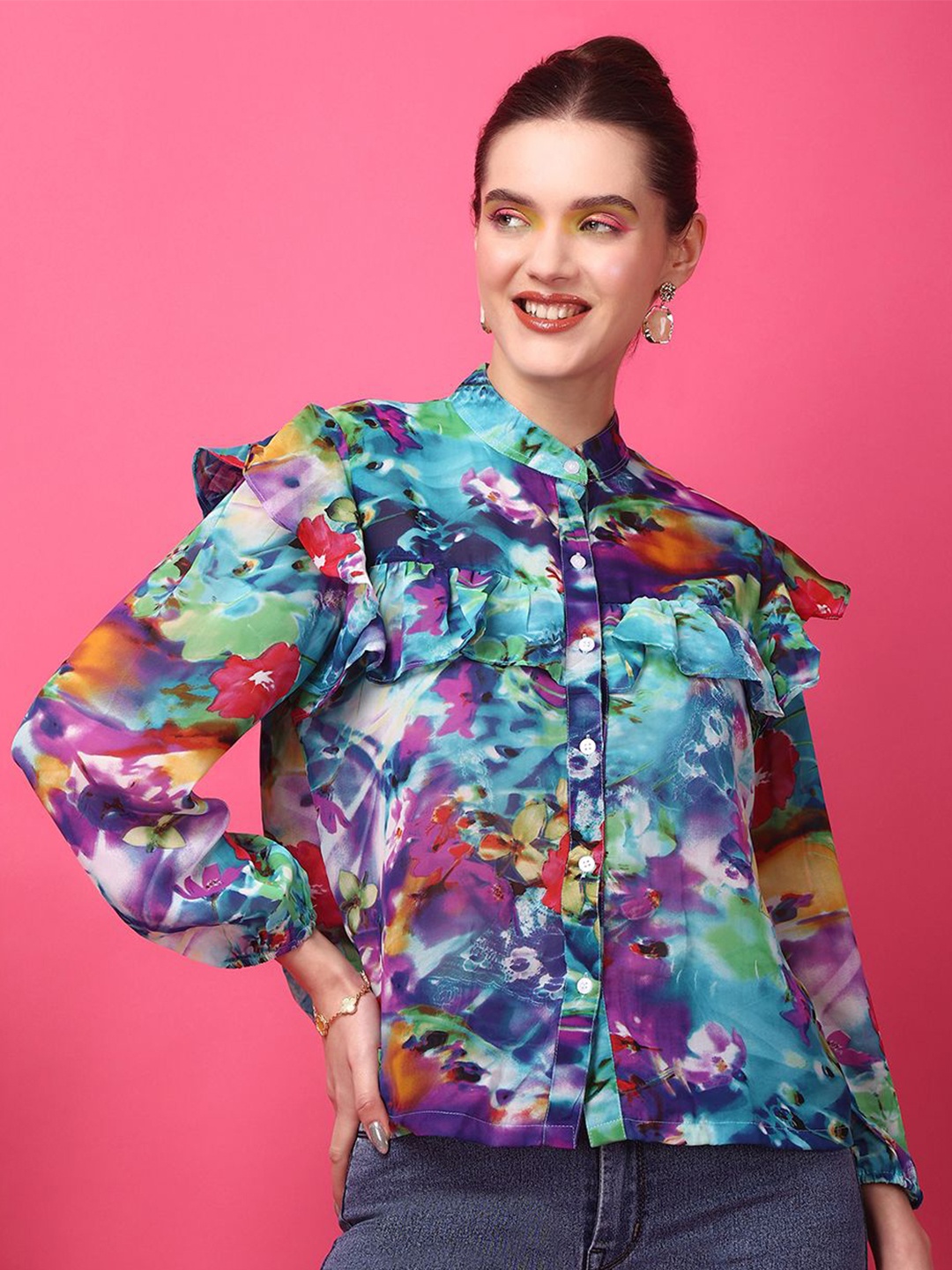 

BAESD Women Floral Opaque Printed Casual Shirt, Multi