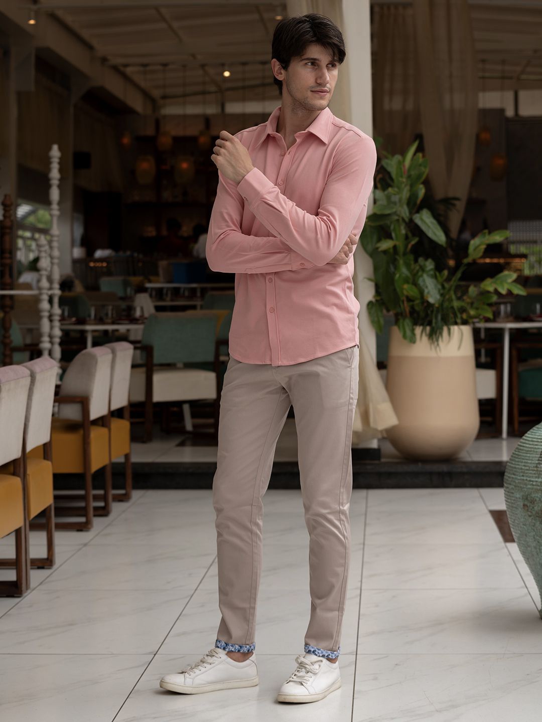 

ARISTOBRAT Men Slim Fit Opaque Casual Shirt, Pink