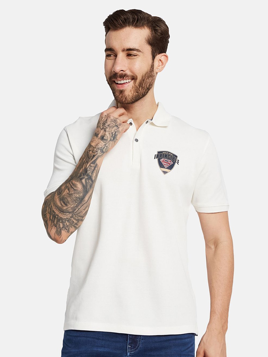 

Octave Men Solid Polo Collar T-shirt, White