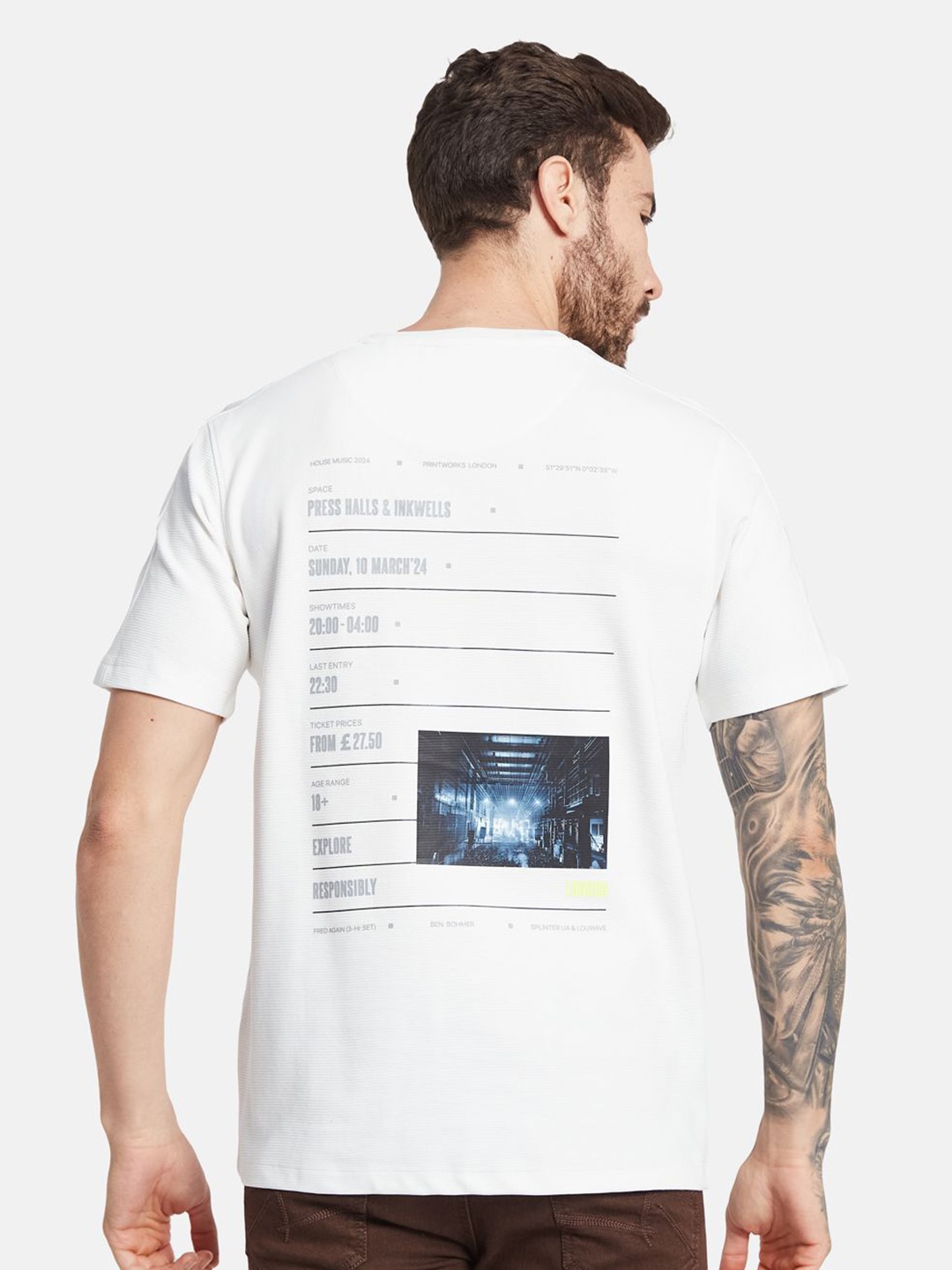 

Octave Men Typography Printed Round Neck T-shirt, White