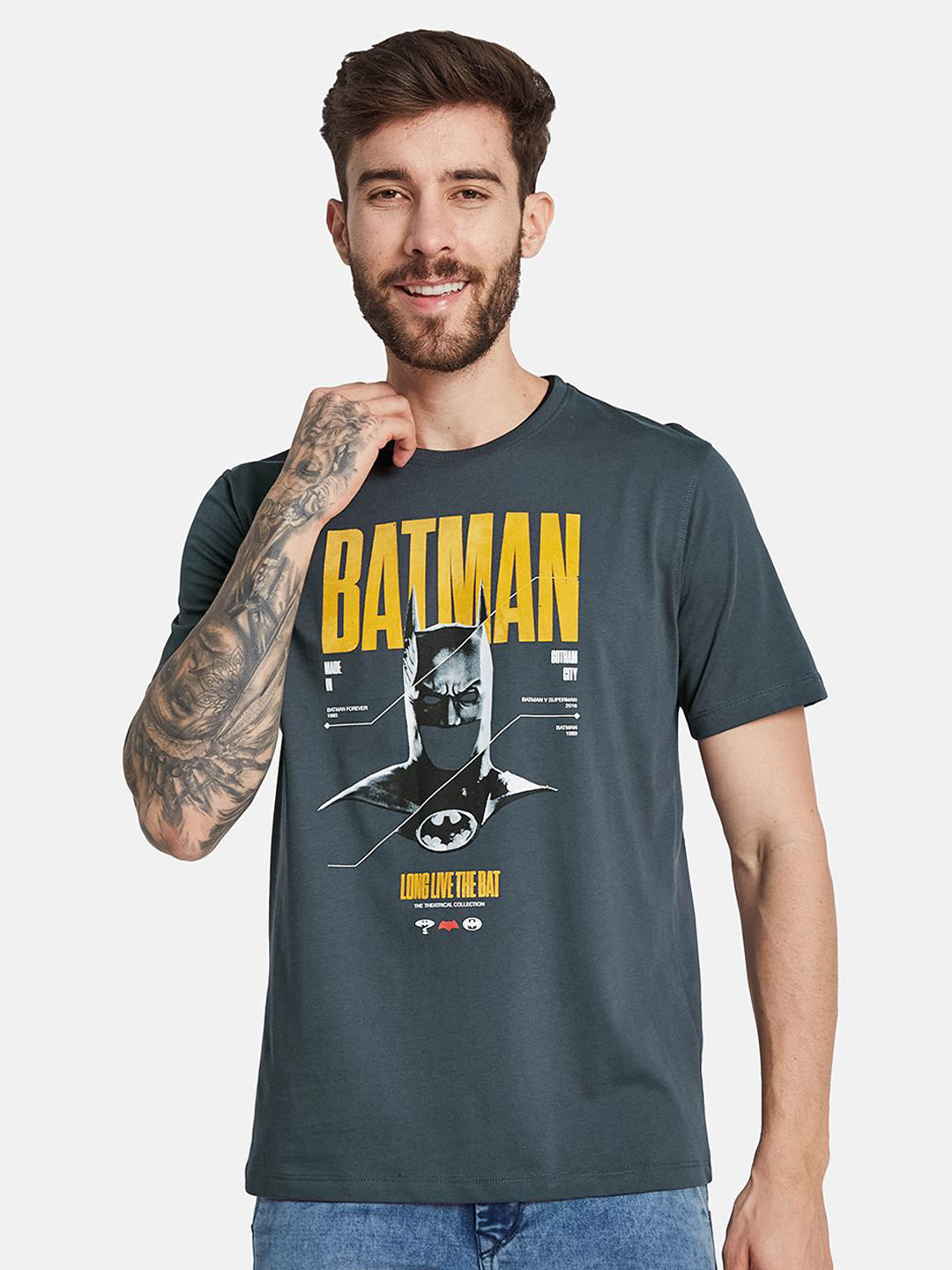 

Octave Men Batman Typography Printed Round Neck T-shirt, Blue