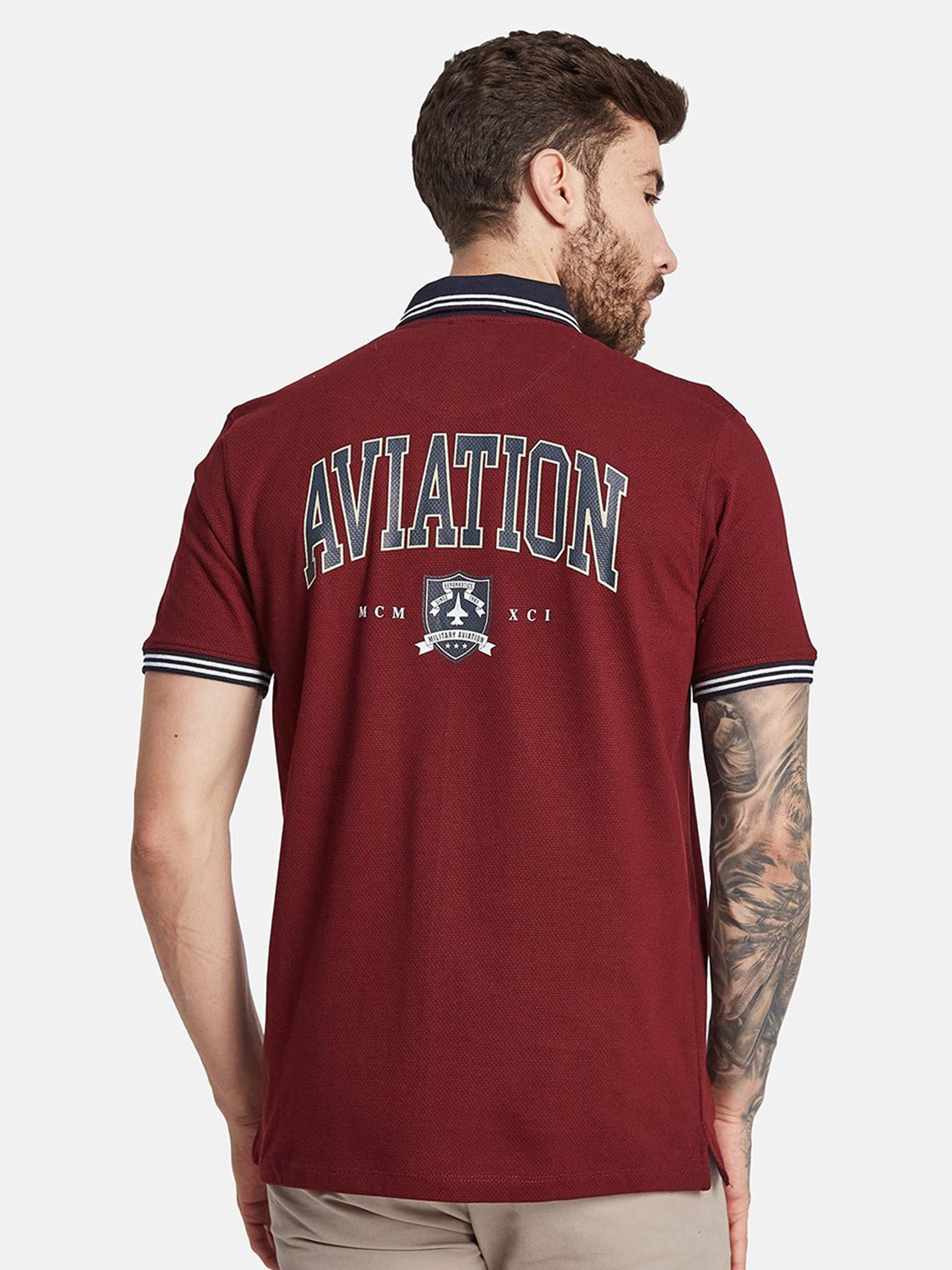 

Octave Men Typography Printed Round Neck T-shirt, Maroon