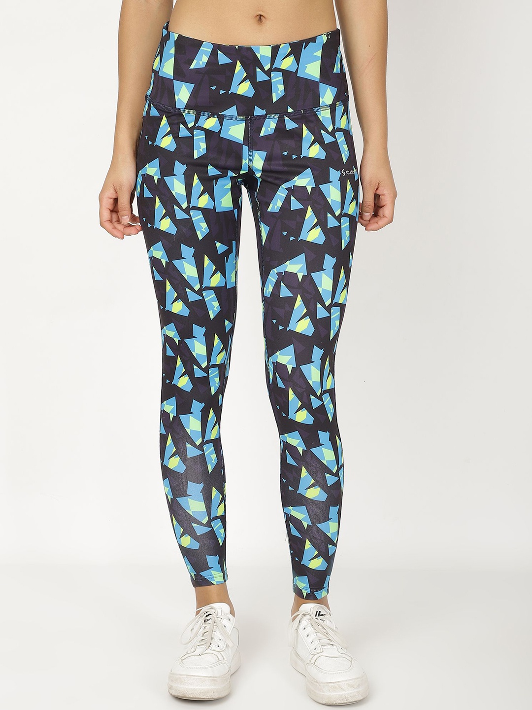 

STUDIOACTIV Printed Ankle-Length Gym Tights, Blue