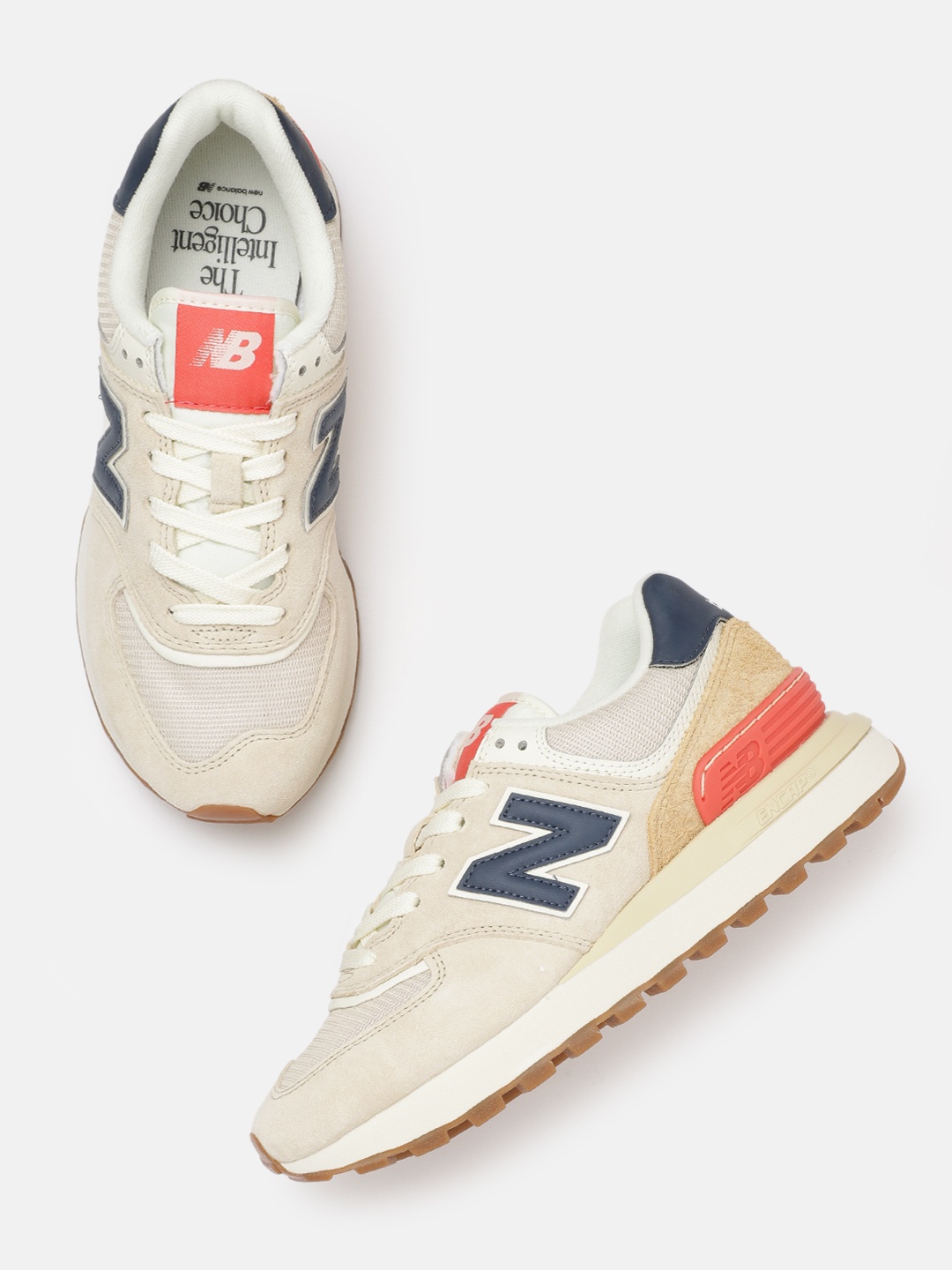 

New Balance Men 574LG Suede Sneakers, Beige