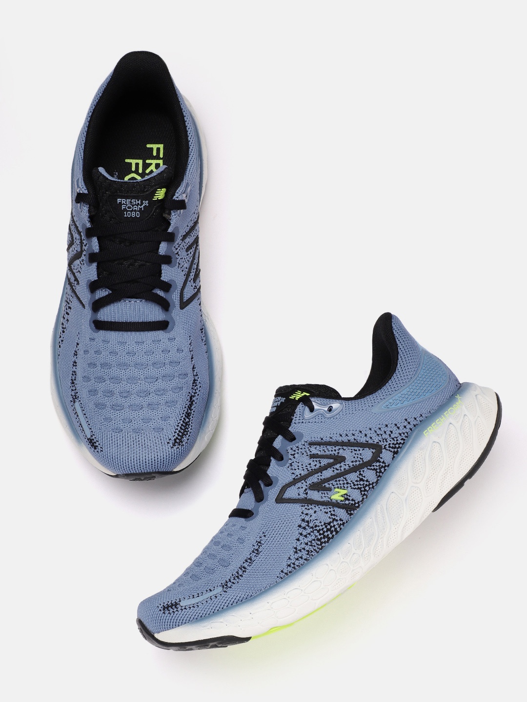 

New Balance Men Woven Design 1080 V12 Running Shoes, Blue