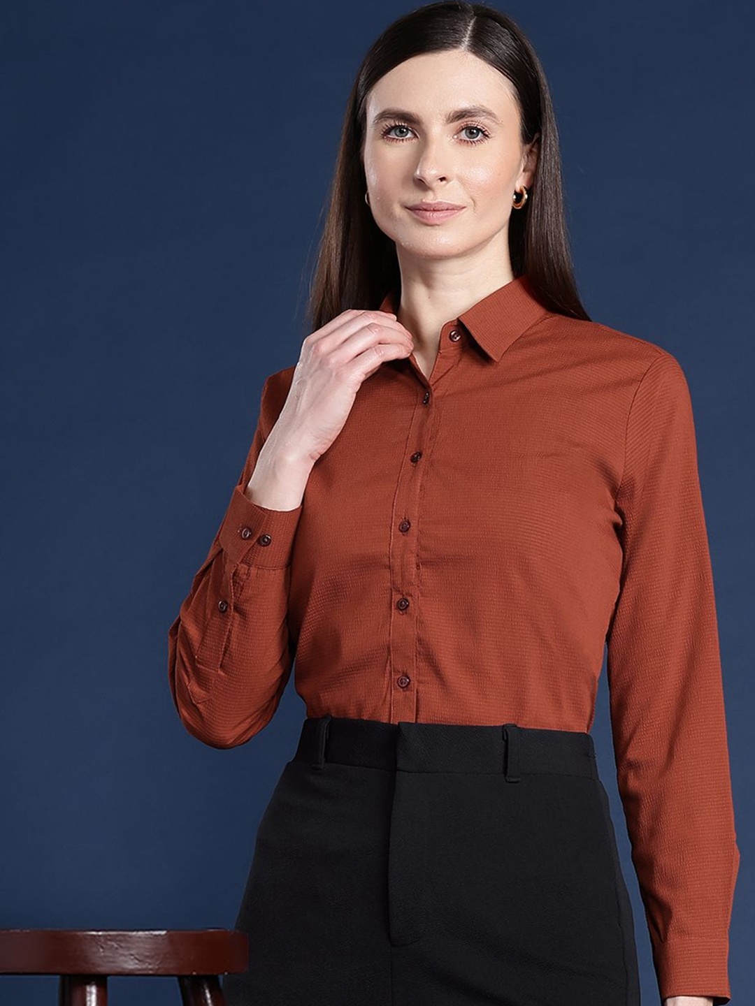 

Hancock Seersucker Formal Shirt, Rust