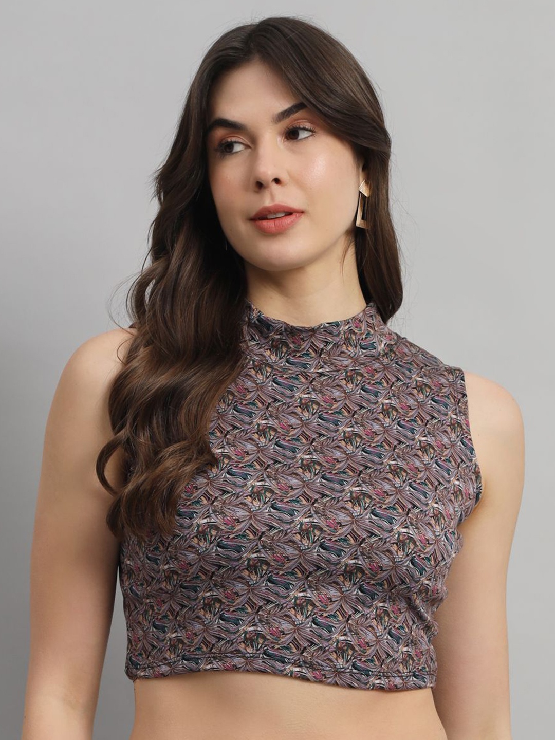 

BAESD Printed Crop Top, Grey